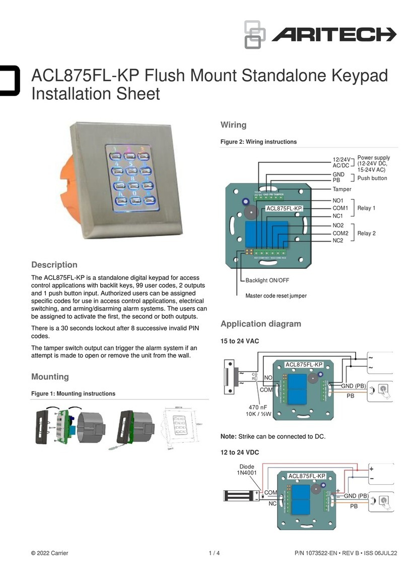 Aritech ACL875FL-KP Assembly instructions