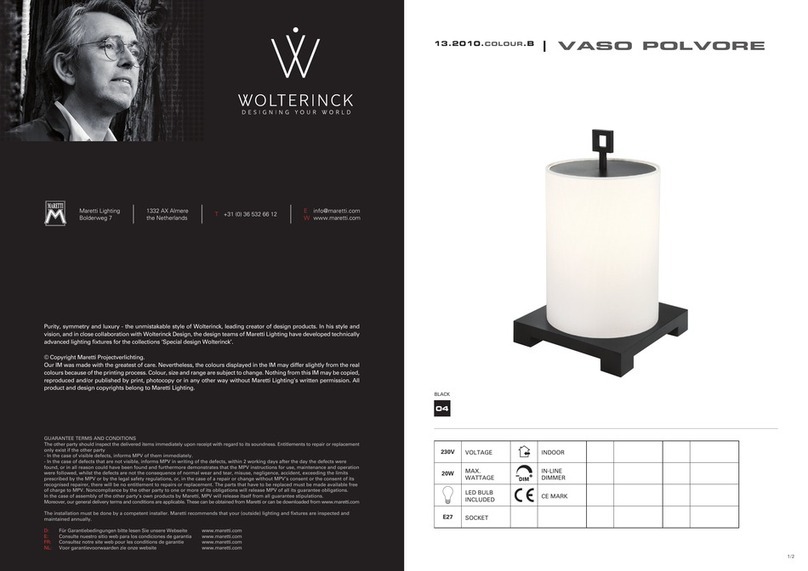 Maretti VASO POLVORE instructions