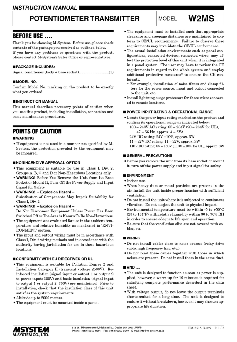 M-system W2MS instruction manual