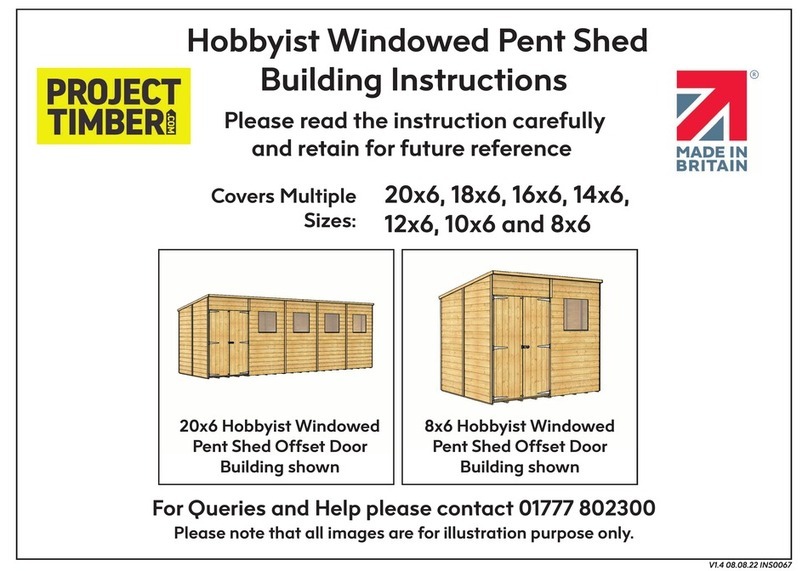 Project Timber 20x6 Hobbyist Windowed Pent Shed Building instructions