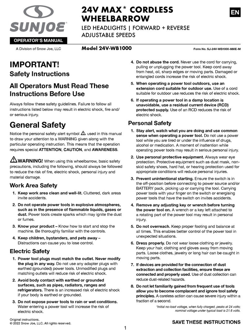 SNOWJOE sunjoe 24V-WB1000 User manual