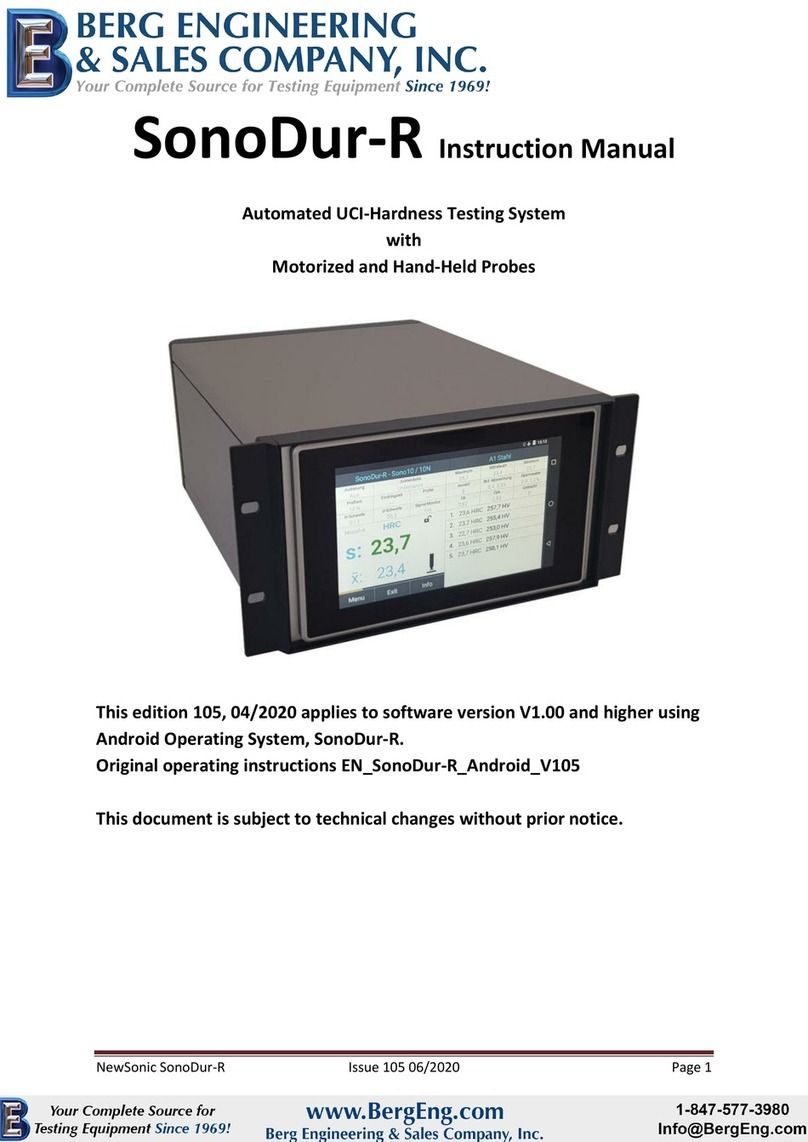 Berg Engineering & Sales Company SonoDur-R NS-2227690 instruction manual