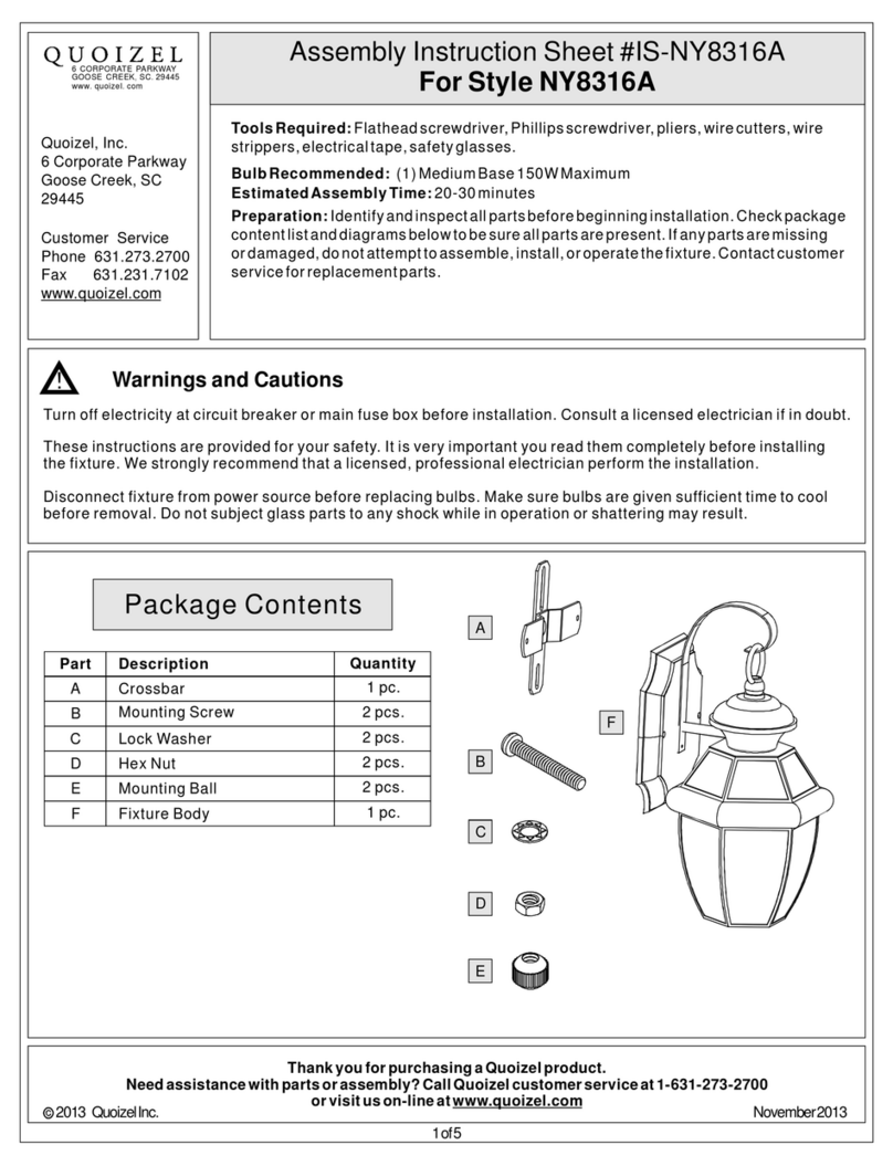 Quoizel NY8316A Mounting instructions
