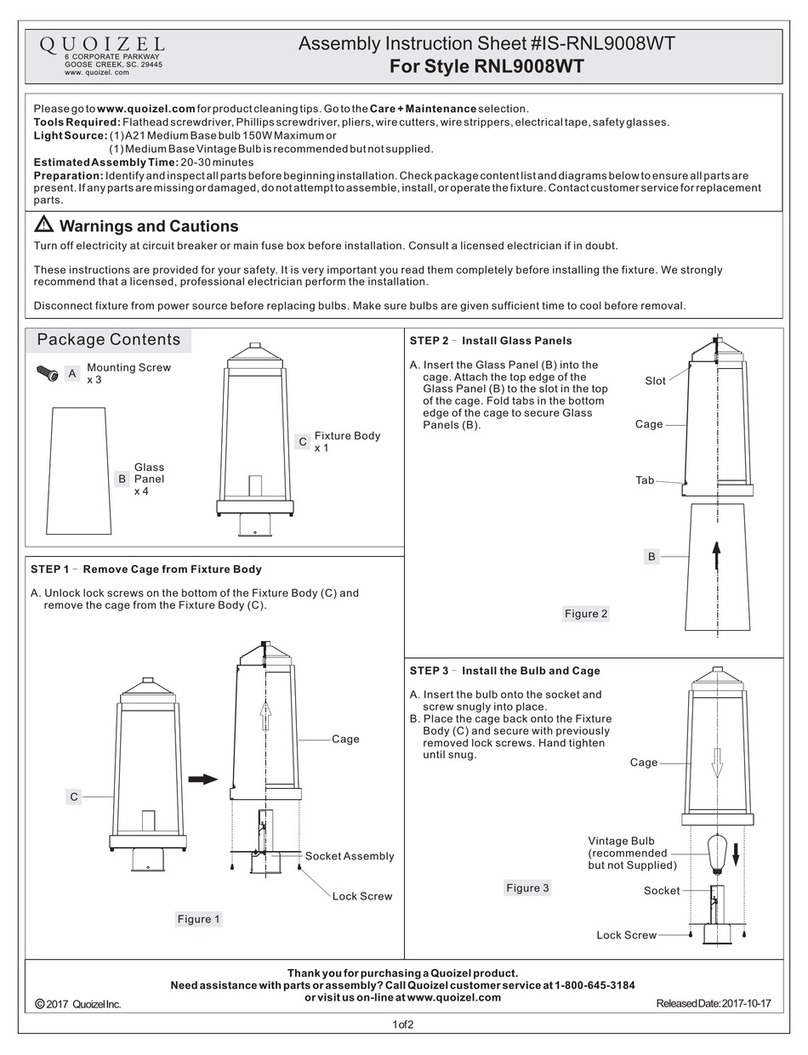Quoizel RNL9008WT Mounting instructions