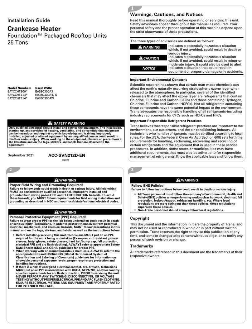 Trane Technologies Foundation BAYCCHT306 Series installation guide