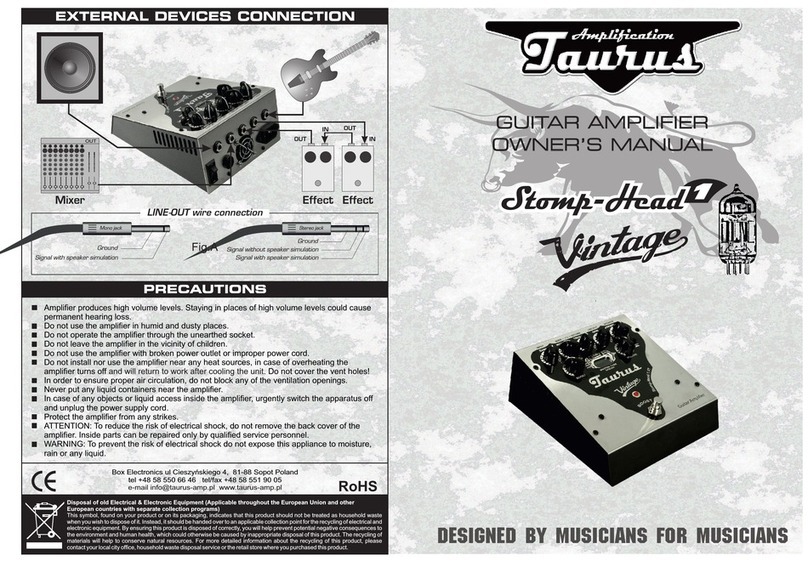 Taurus Amplification Stomp-Head 1.Vintage owner's manual