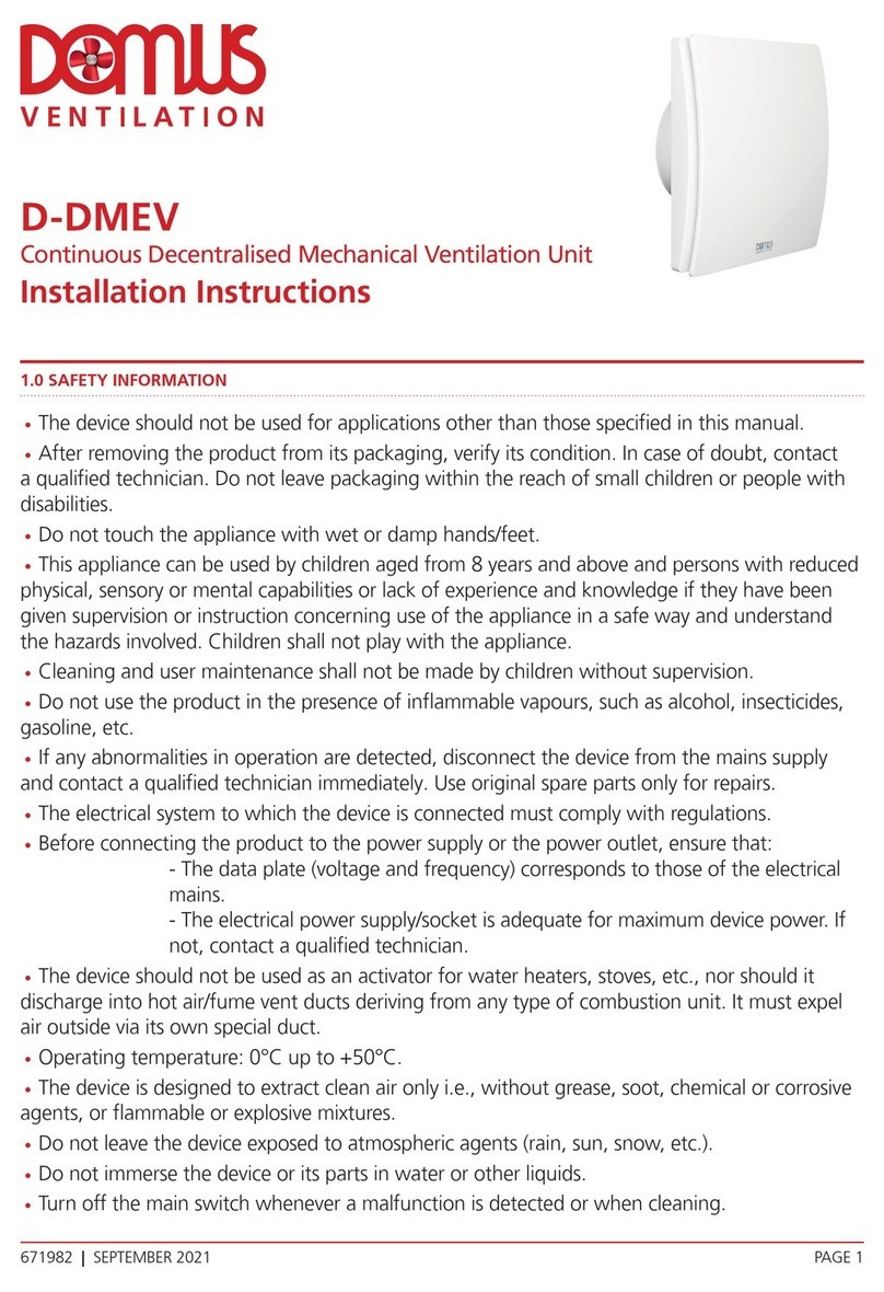 Domus Ventilation D-DMEV installation instructions