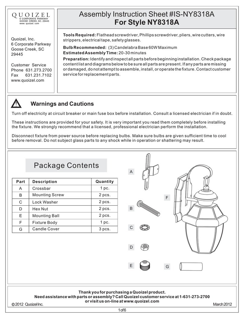 Quoizel NY8318A Mounting instructions