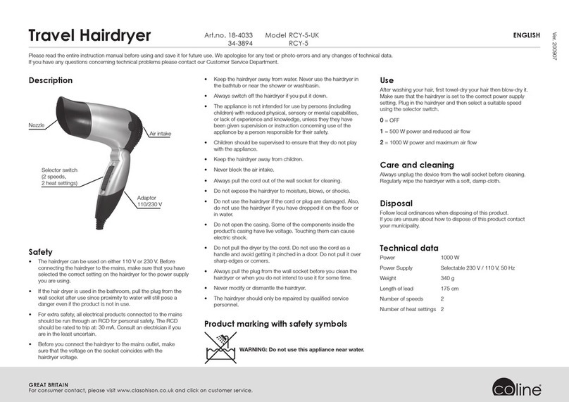 Coline RCY-5-UK instruction manual