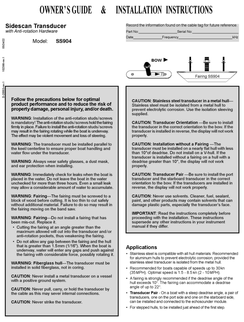 Airmar SS904 Owner's guide & installation instructions