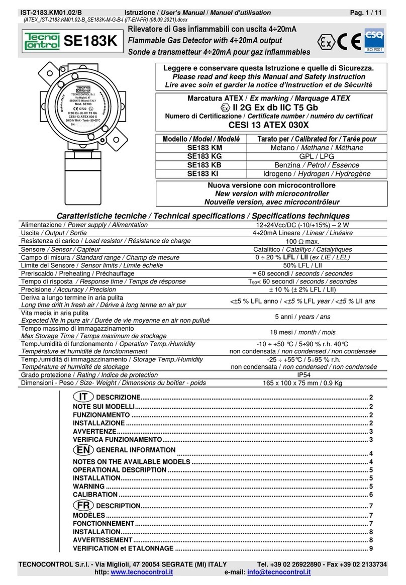 Tecnocontrol SE183K user manual