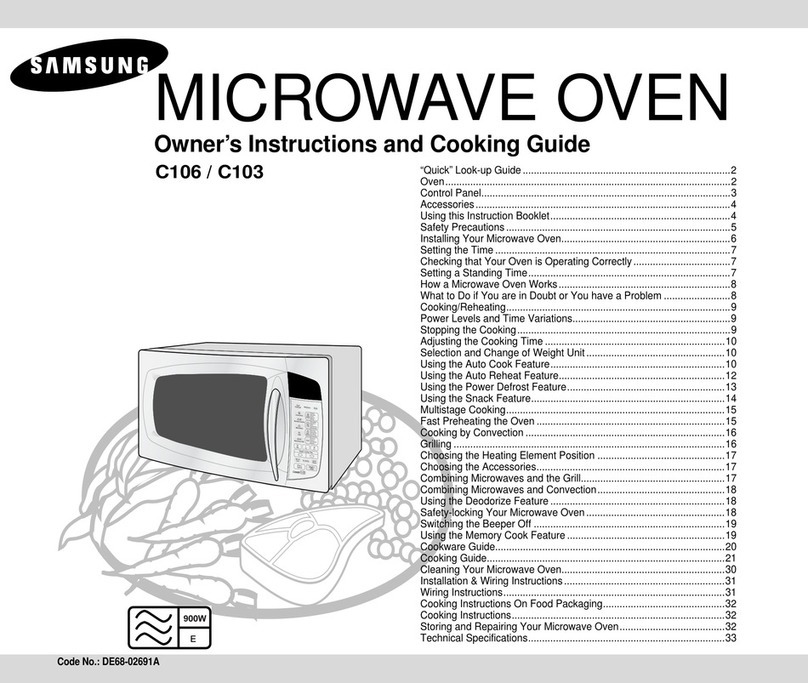 Samsung C106 Owner's instructions and cooking guide