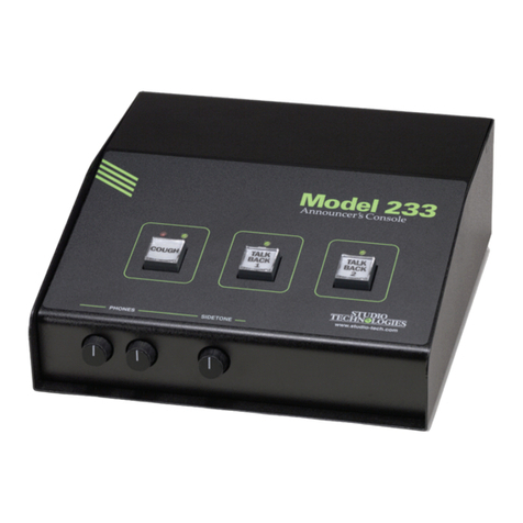 Studio Technologies Annoucer's Console 233 user guide Studio Technologies Annoucer's Console 233 user guide