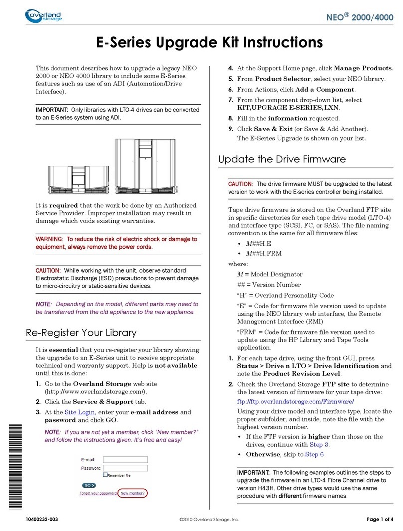Overland Storage E Series User manual