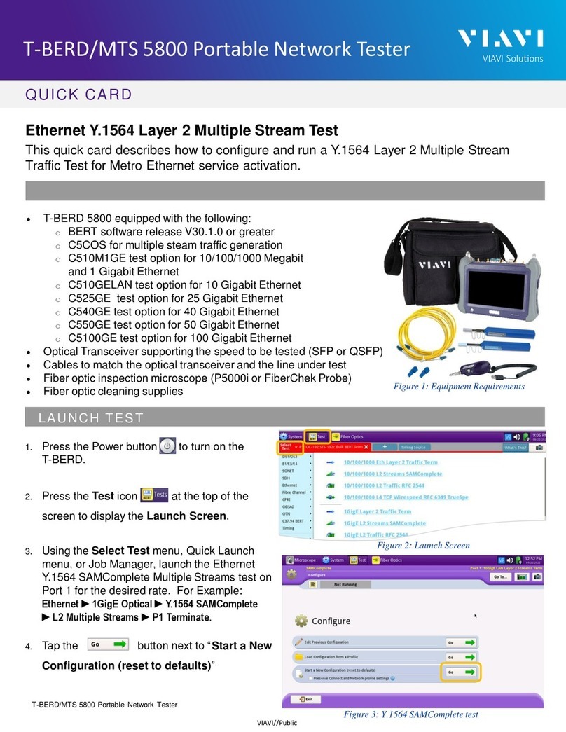 VIAVI Solutions T-BERD Quick Card User Guide