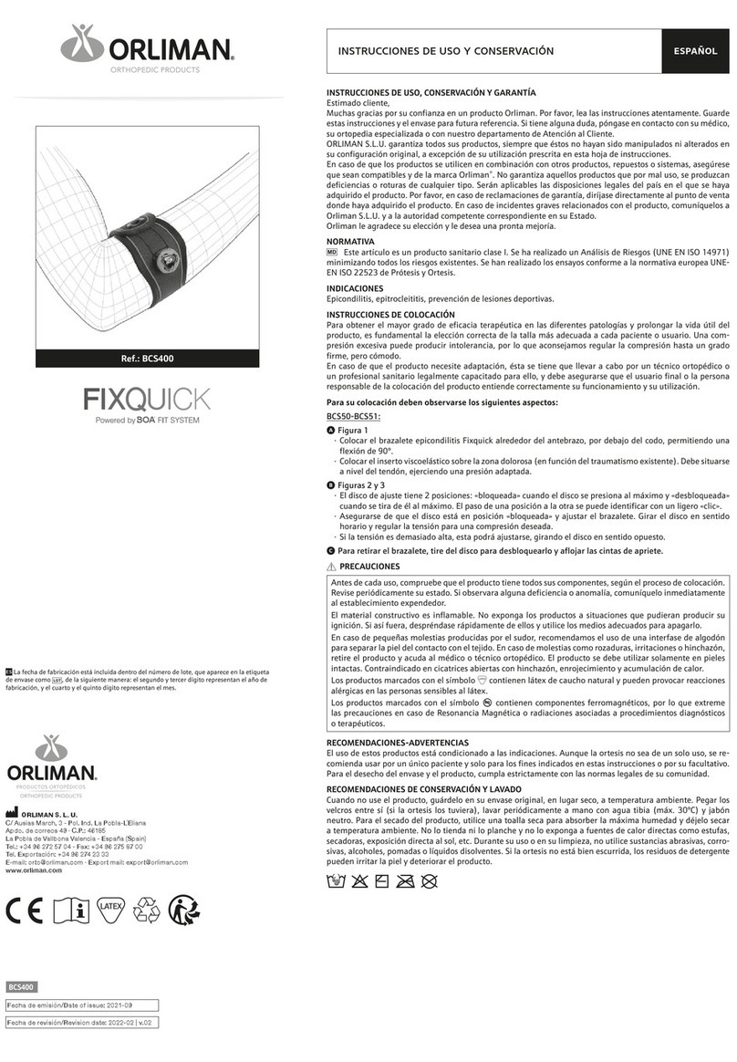 Orliman Fixquick BCS400 Use and maintenance instructions