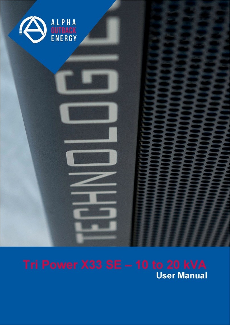 Alpha Outback Energy Tri Power X33 SE Series User manual