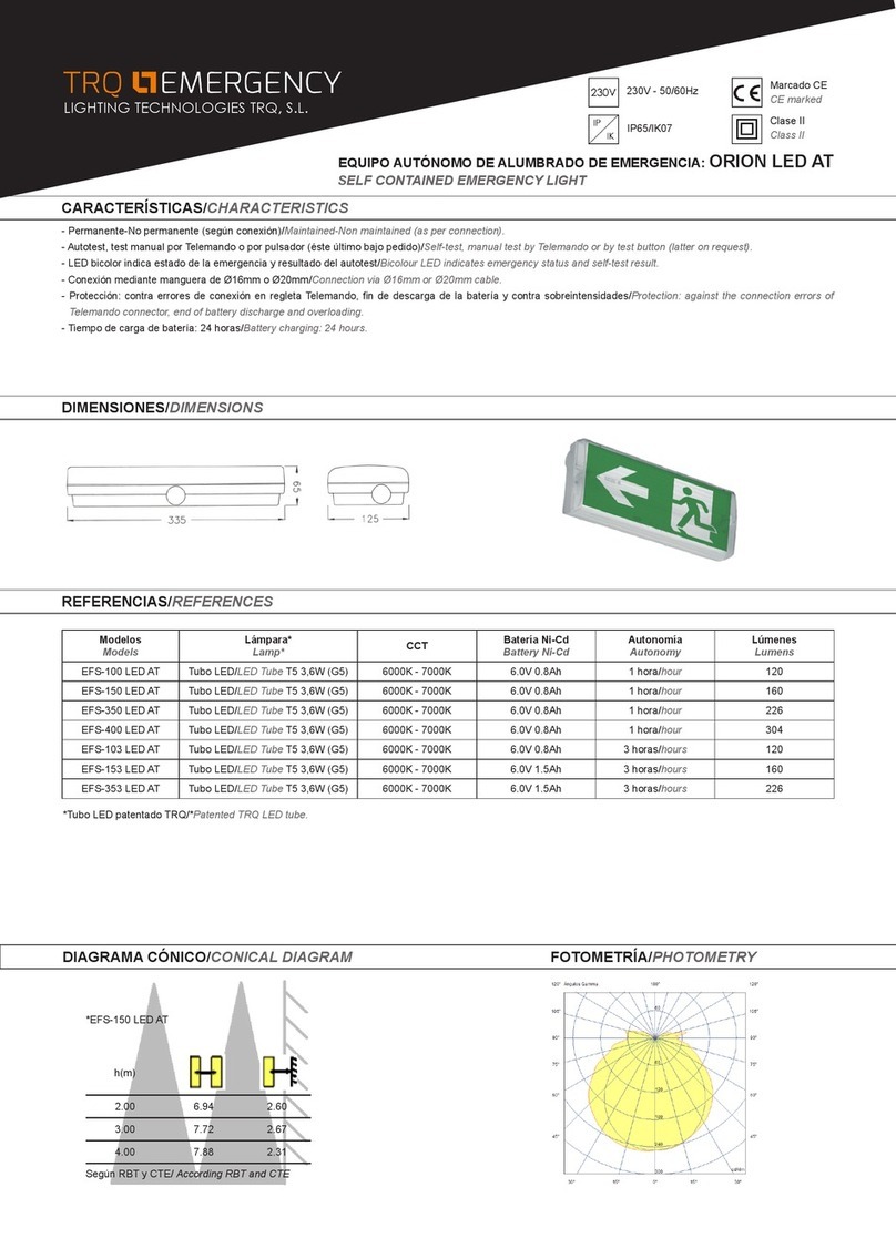 TRQ EMERGENCY ORION EFS-100 LED AT quick start guide