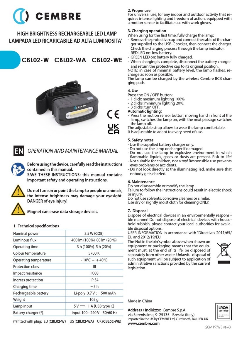 Cembre CBL02-WA User manual