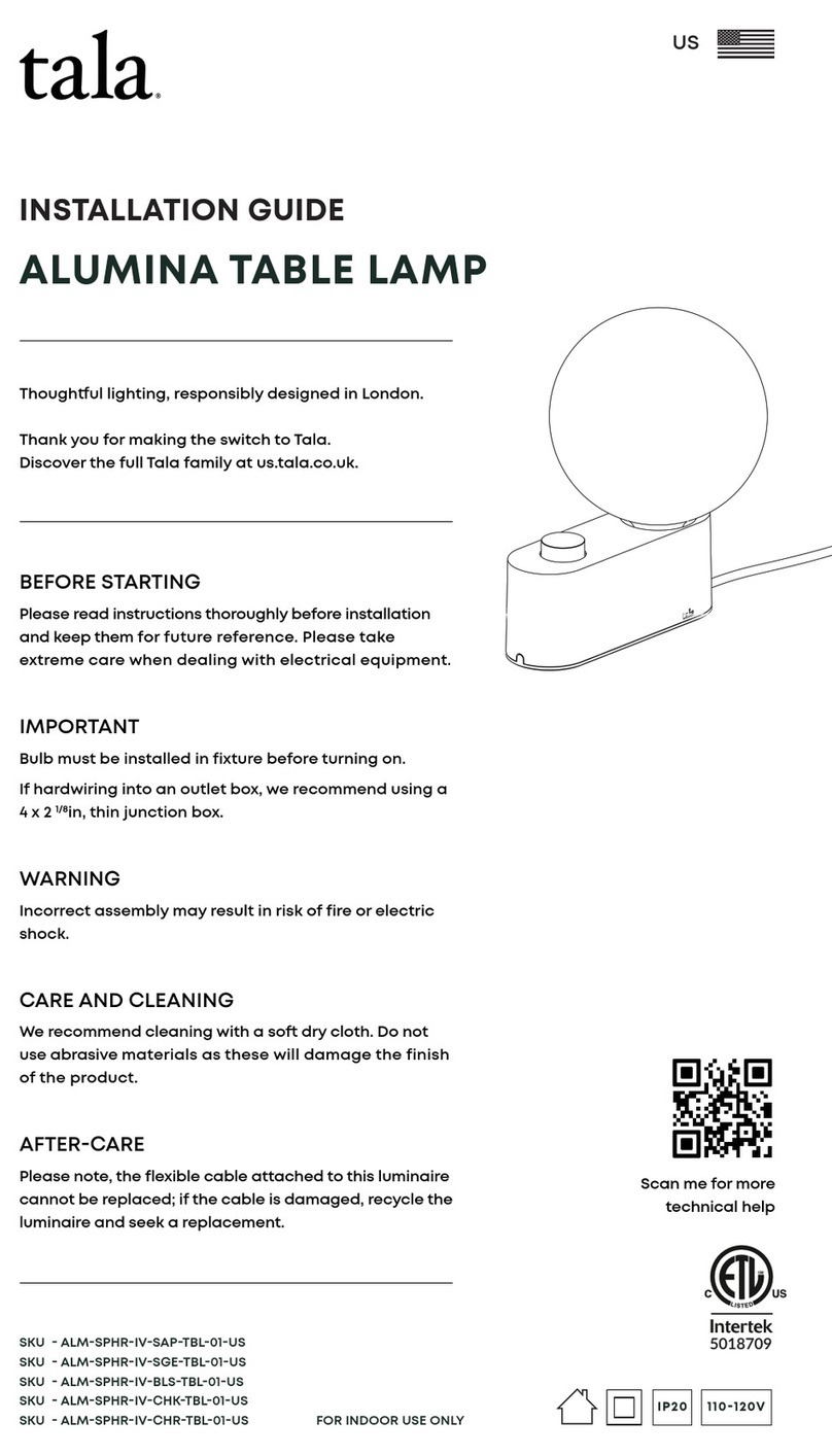 Tala ALM-SPHR-IV-SAP-TBL-01-US installation guide Tala ALM-SPHR-IV-SAP-TBL-01-US installation guide