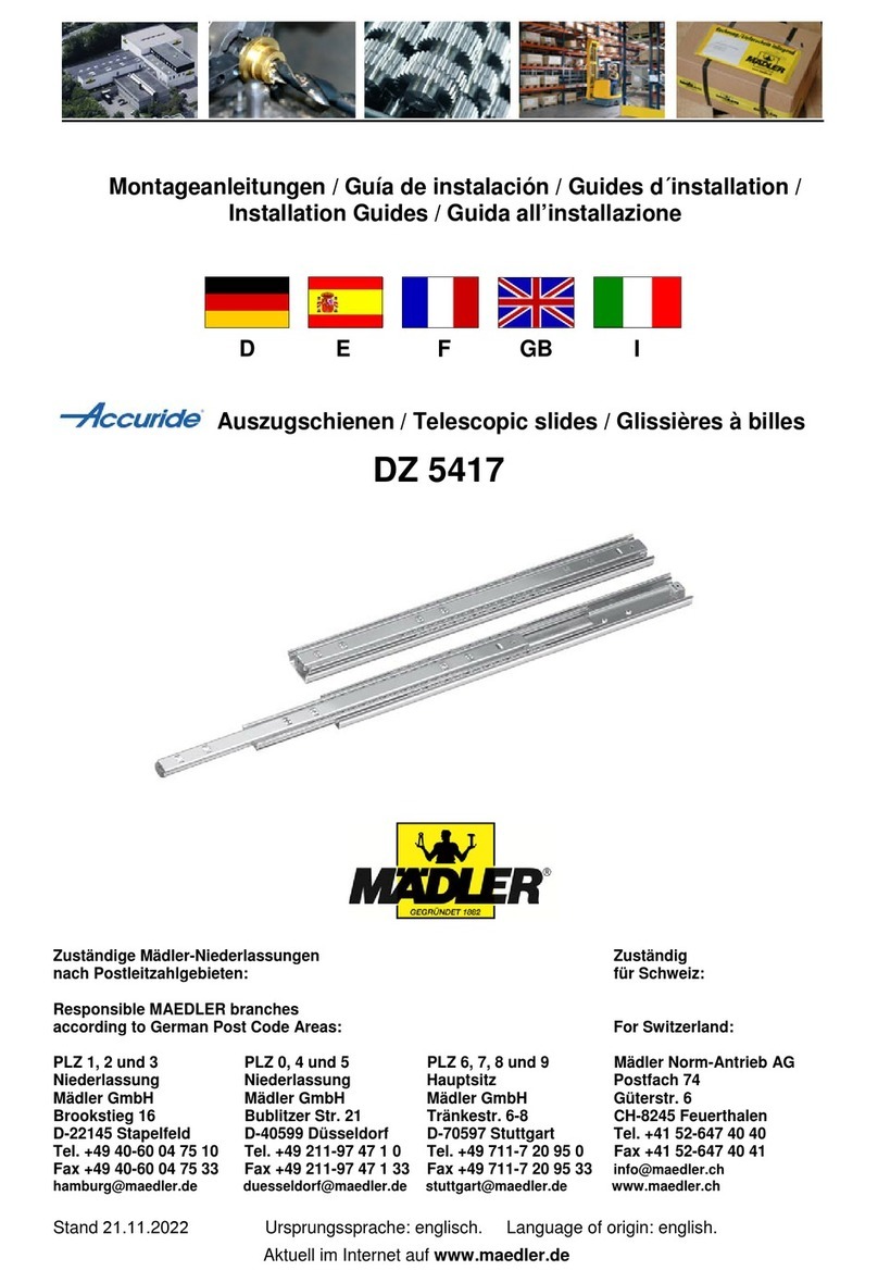 MÄDLER Accuride DZ 5417 Installation guides