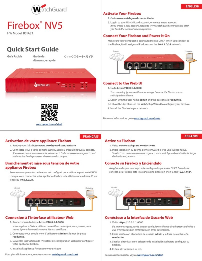 Watchguard Firebox NV5 User manual