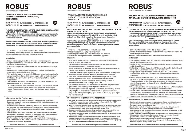 LED Group Robus RATR6P03038-01 User manual