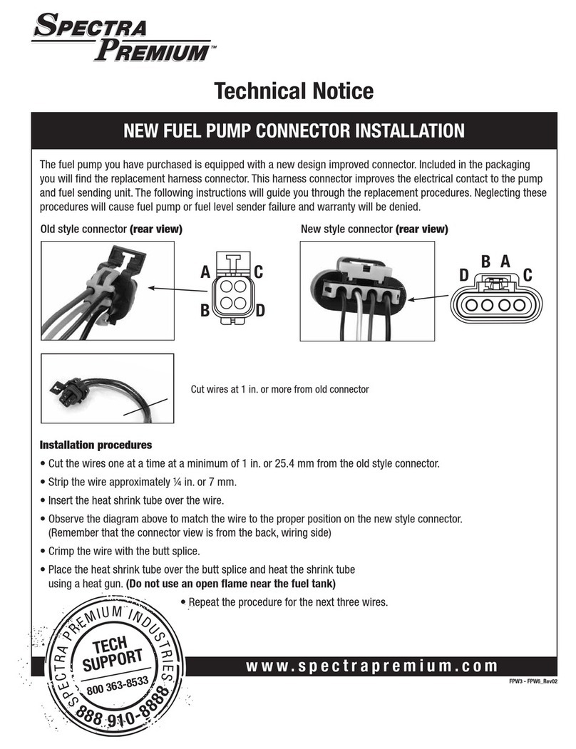 Spectra Premium FPW3 TECHNICAL NOTICE