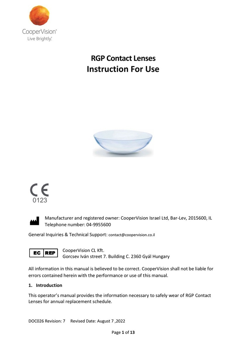CooperVision ICD 16.5Sph Instructions for use