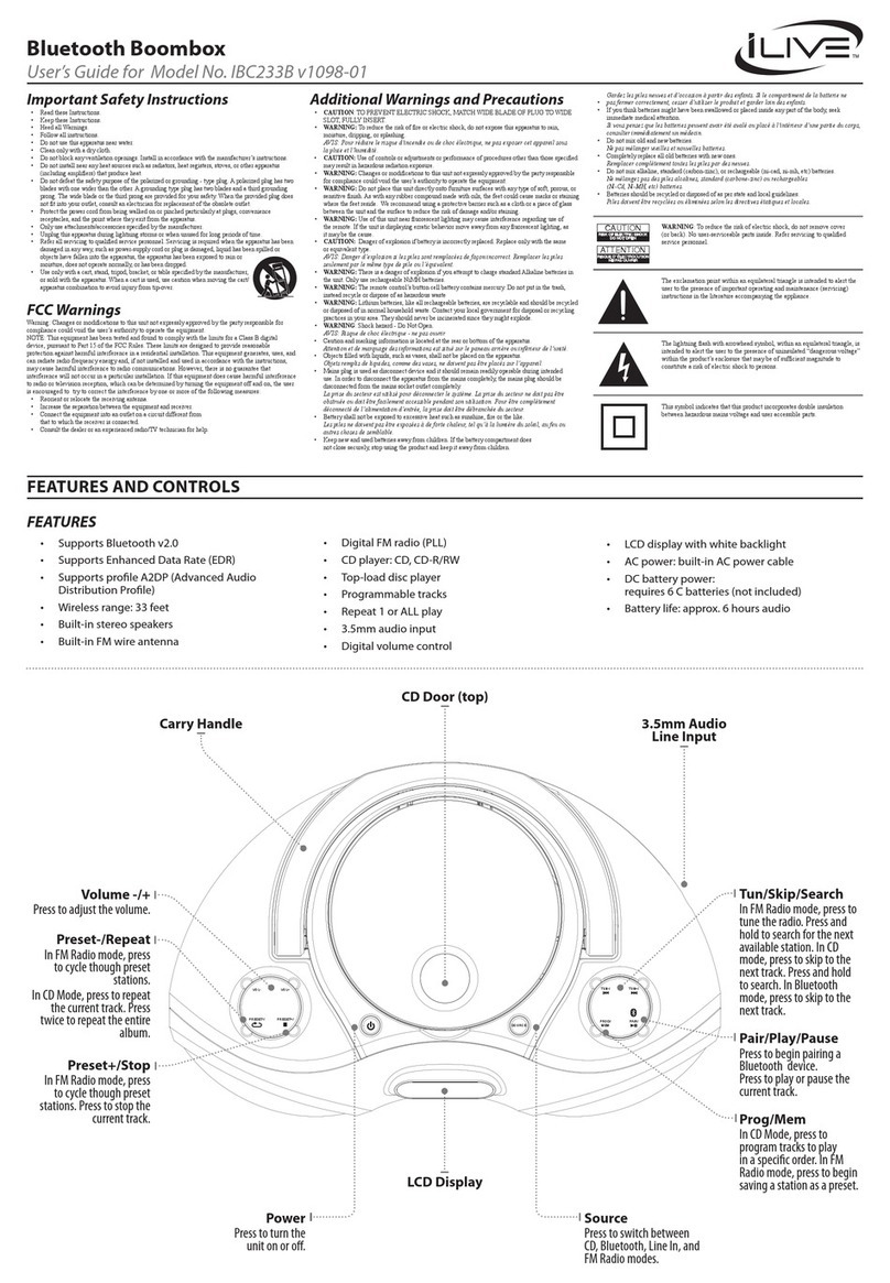iLive IBC233B v1098-01 User manual
