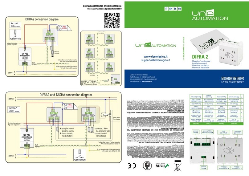 Master UNA AUTOMATION DIFRA 2 installation manual