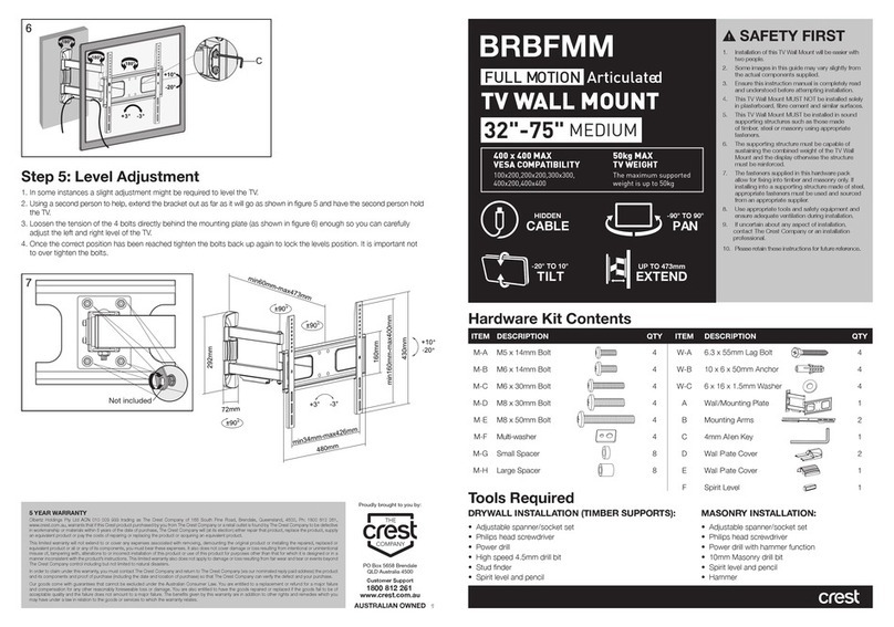 Crest Audio BRBFMM User manual