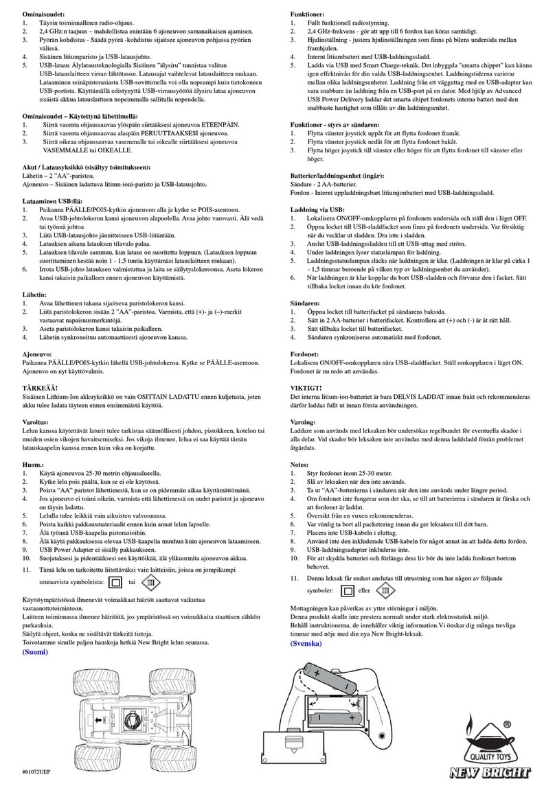 New Bright 61072UEP quick start guide