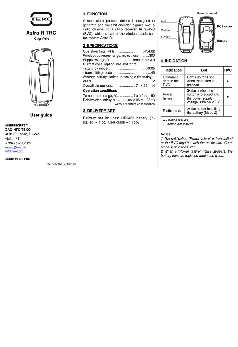 teko Astra-R TRC User manual