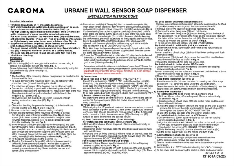 Caroma URBANE II installation instructions