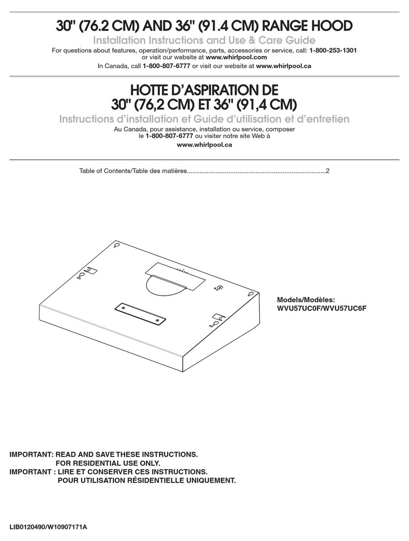 Whirlpool WVU57UC6 Installation Instructions and Use & Care Guide
