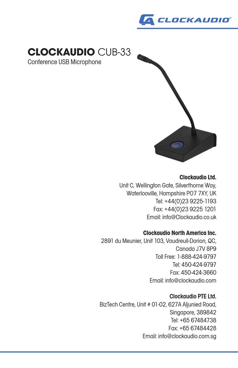 Clockaudio CUB-33 User manual