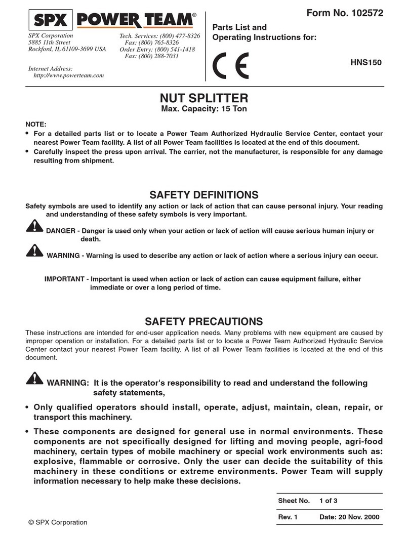 SPX POWER TEAM HNS150 User manual