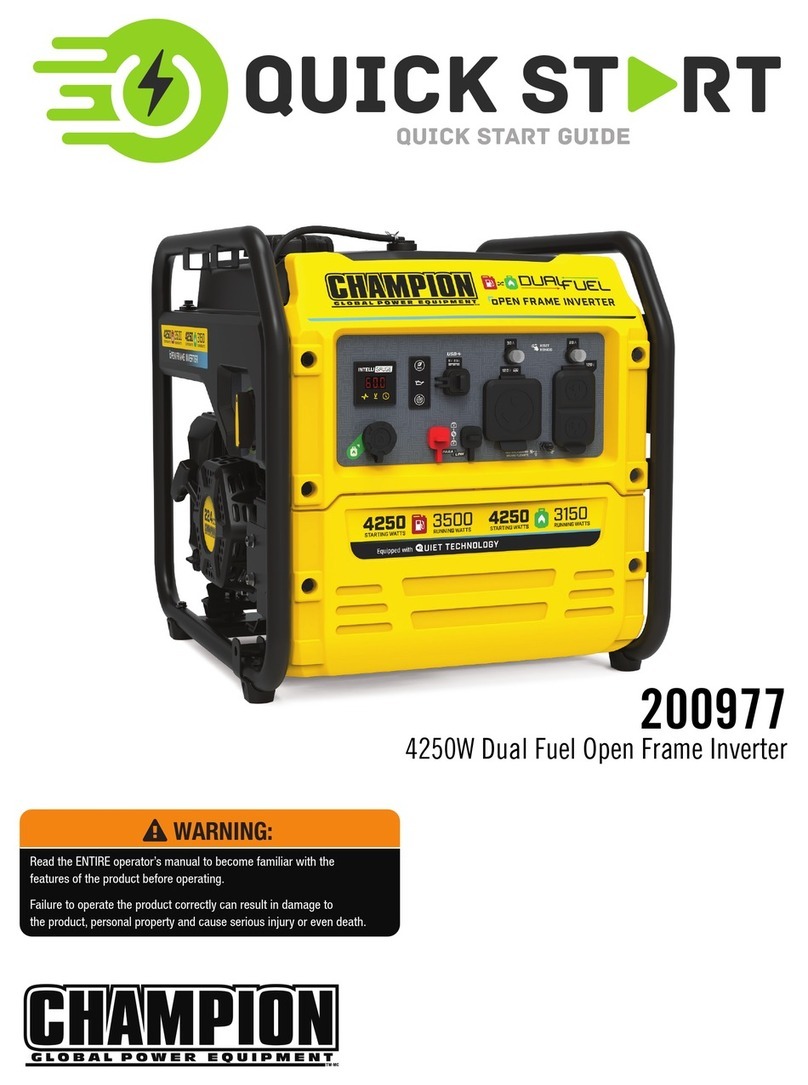 Champion 200977 quick start guide