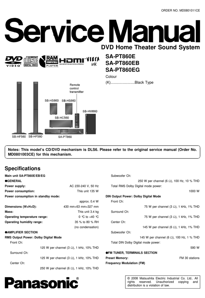 Panasonic SA-PT860E User manual