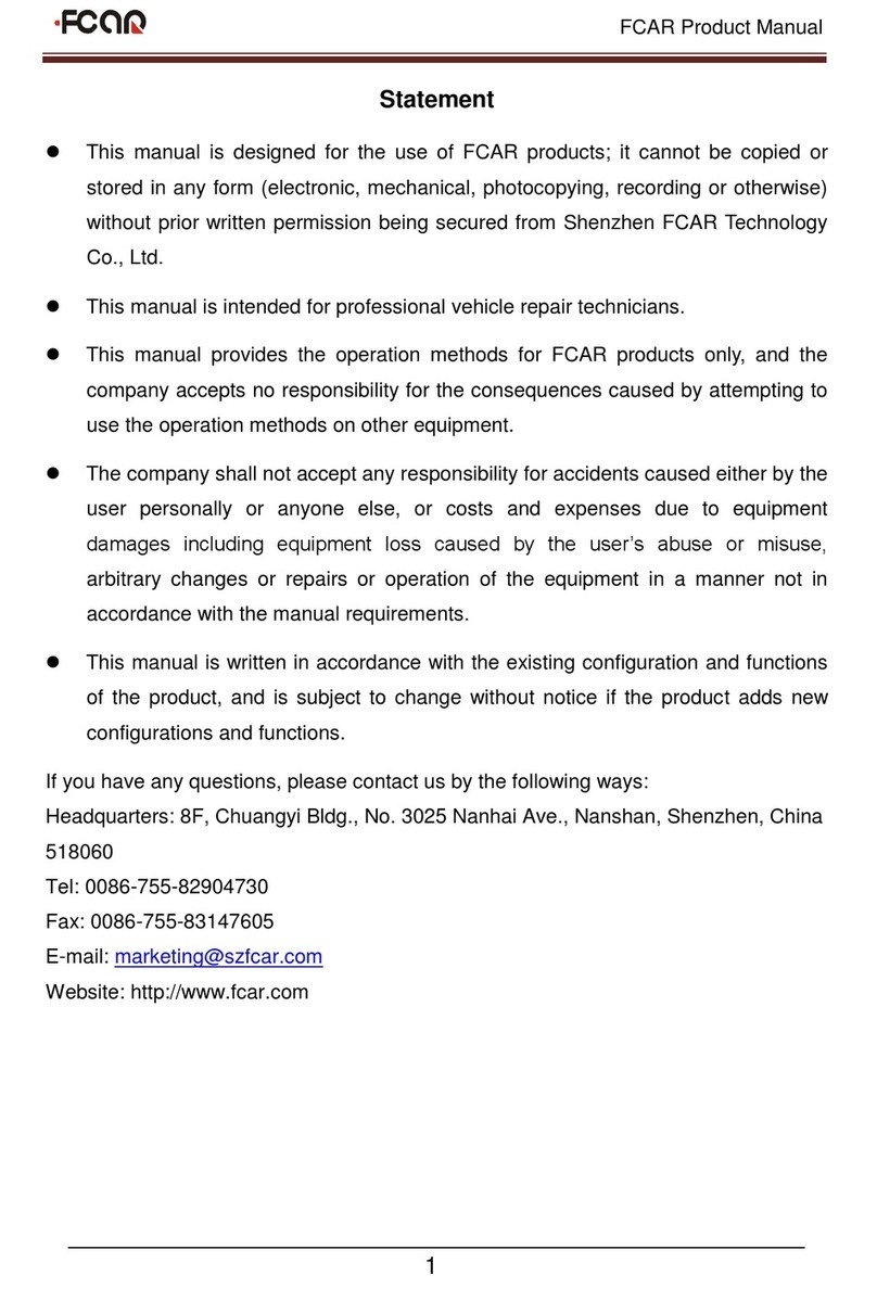 Fcar FV100 Product instruction manual