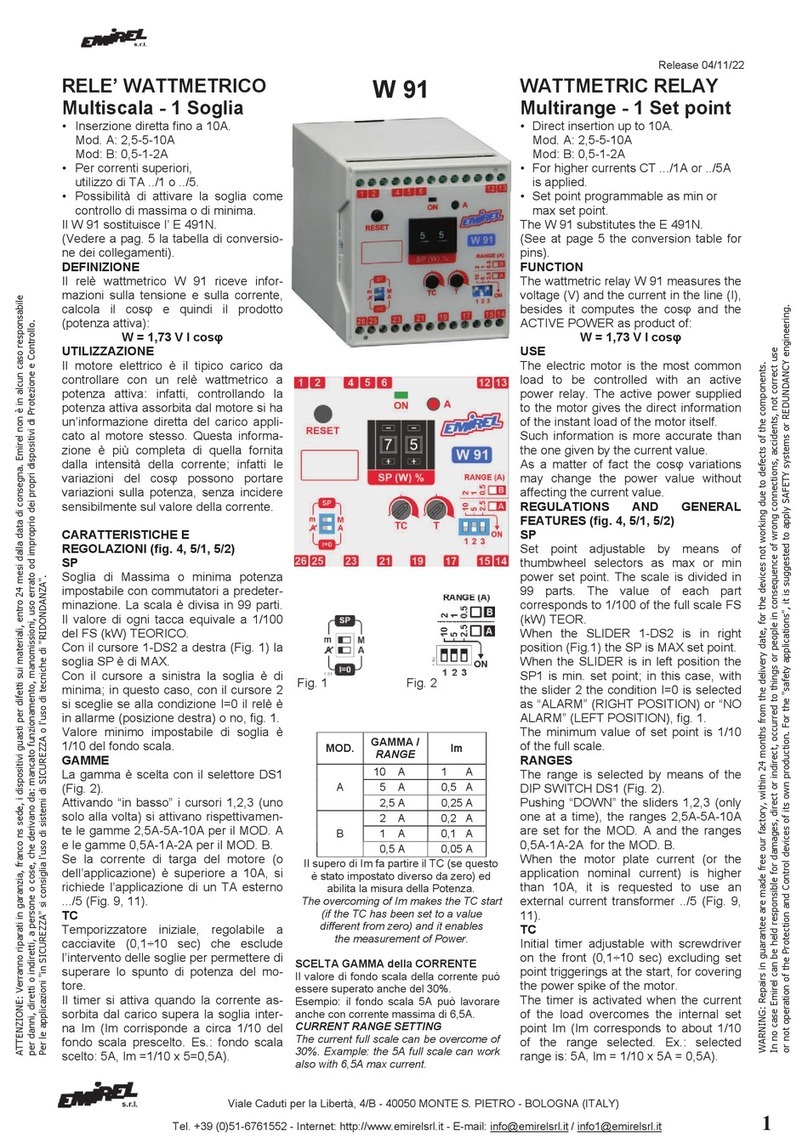 Emirel W 91 User manual