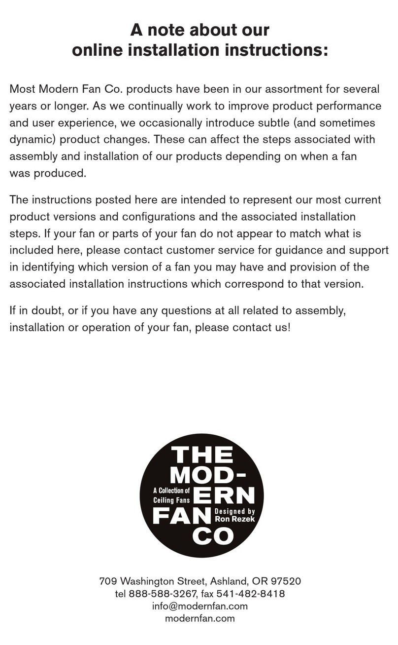The Modern Fan Company Lumina LUM Series installation instructions