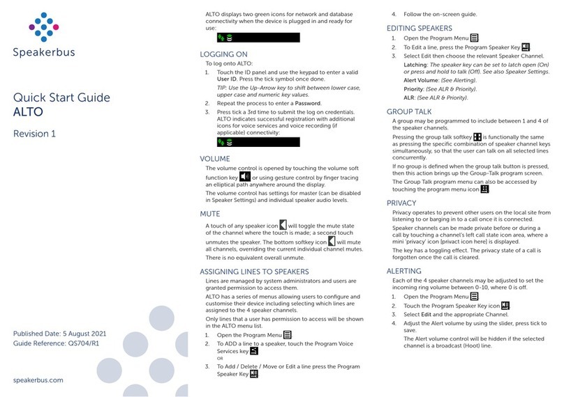 Speakerbus ALTO quick start guide