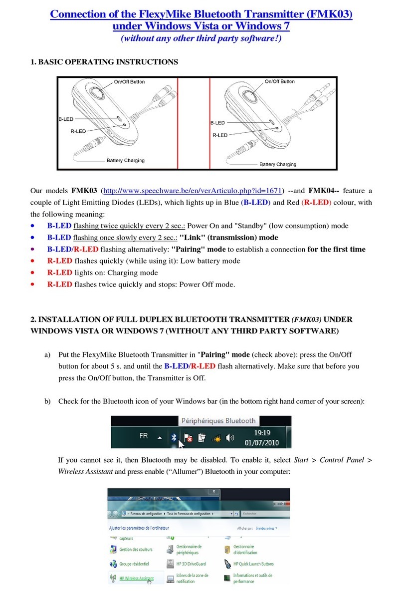SpeechWare FlexyMike FMK03 Instruction manual