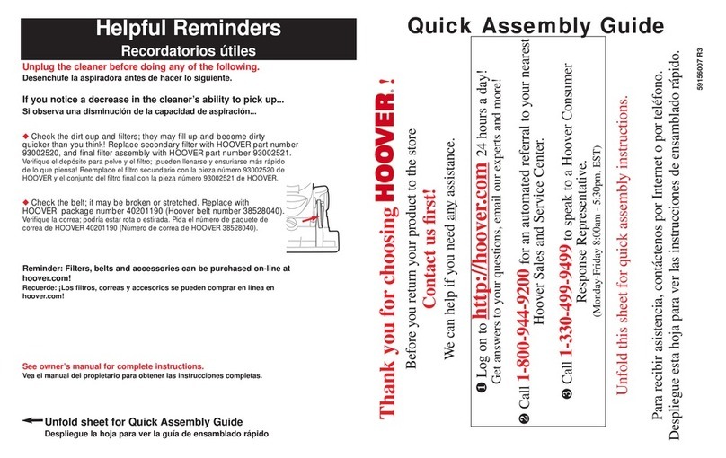Hoover Fusion Quick assembly guide