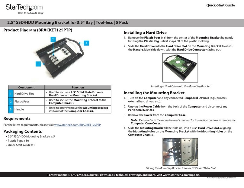 StarTech.com BRACKET125PTP User manual