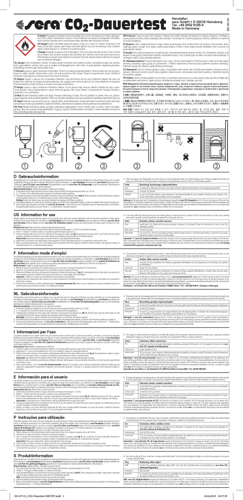 Sera 04320 Specification sheet