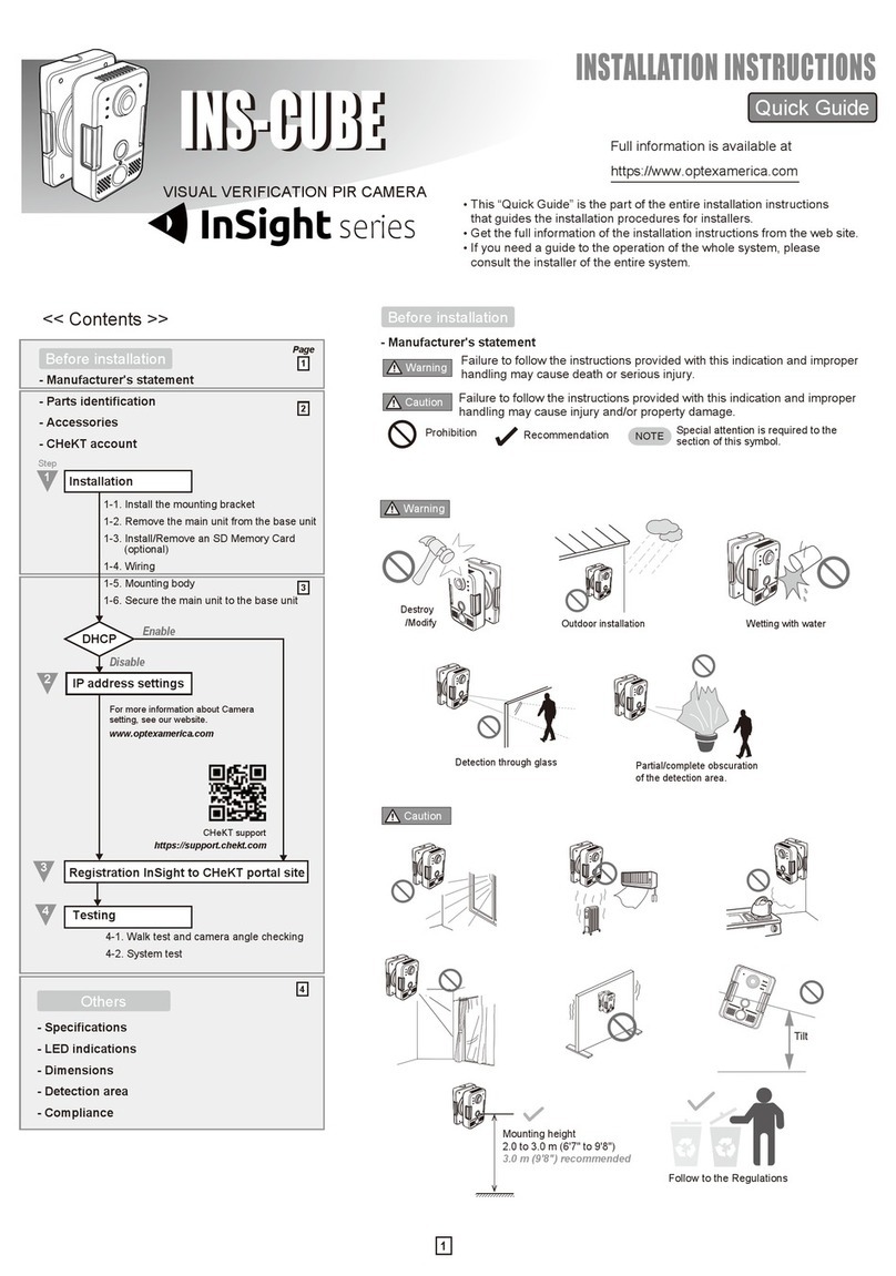 Optex InSight Series installation instructions