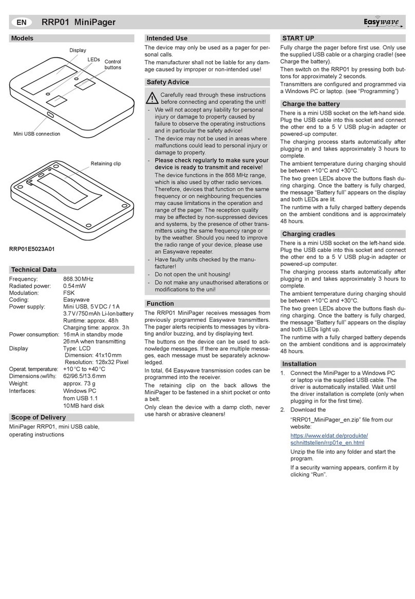 Eldat MiniPager RRP01 User manual